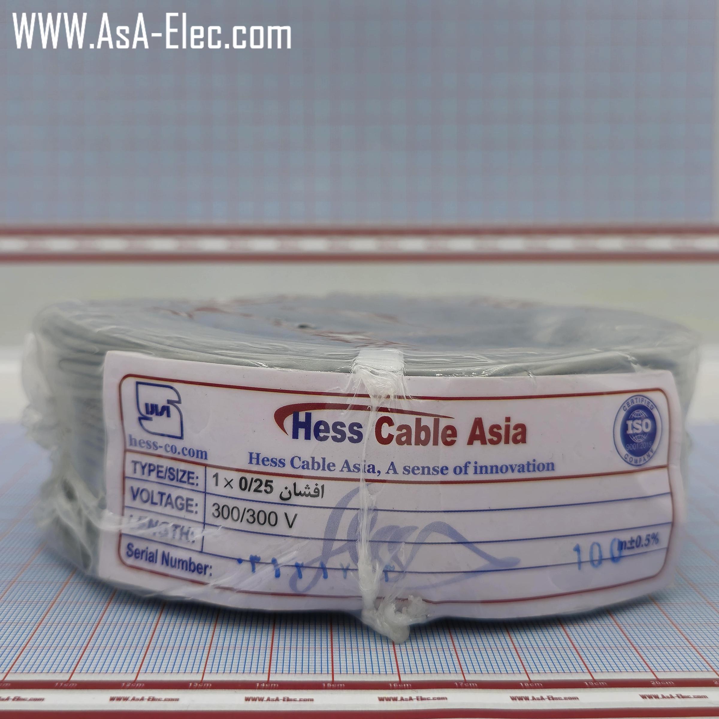 سیم افشان طوسی تمام مس 0.25mm²